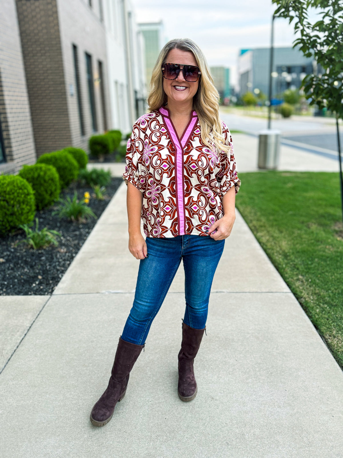 Brown & Pink Entro Top