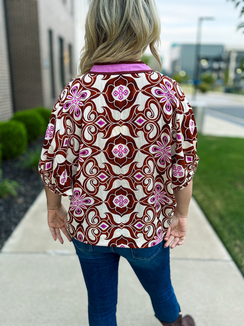 Brown & Pink Entro Top