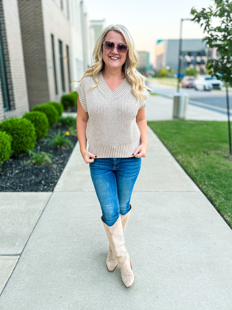 Ribbed Mocha Sweater-She & Sky
