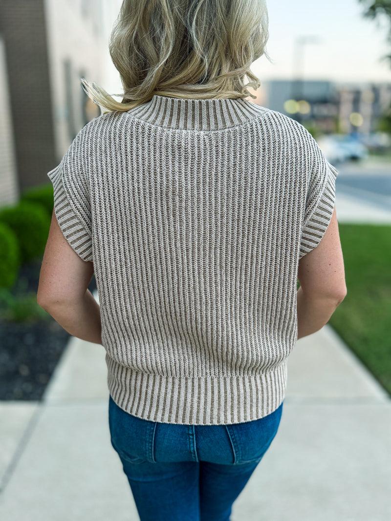 Ribbed Mocha Sweater-She & Sky