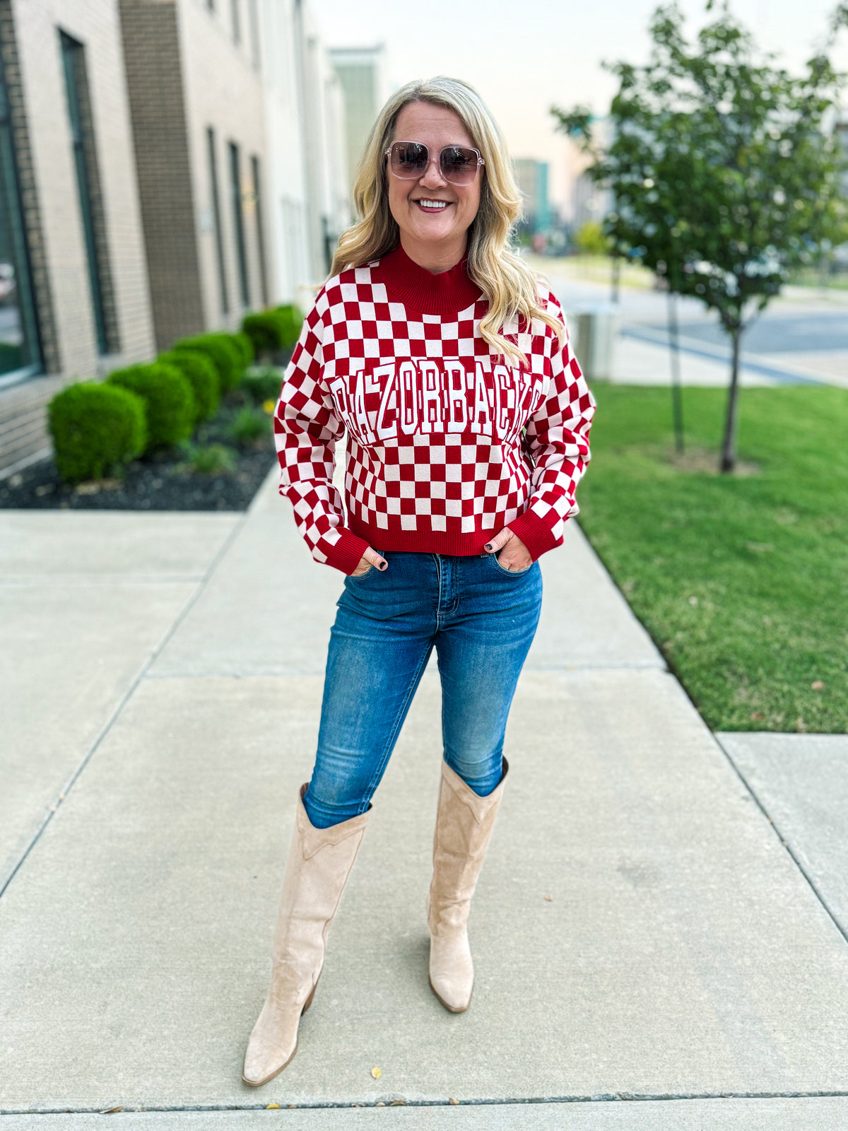 Razorbacks Checkered Sweater