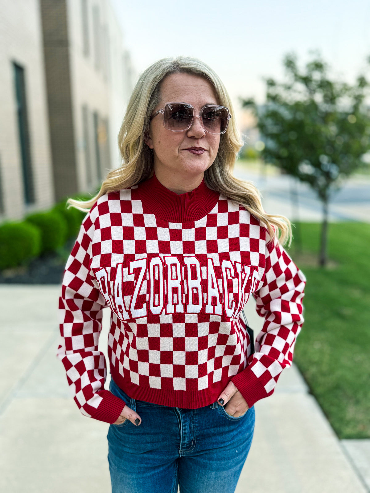 Razorbacks Checkered Sweater