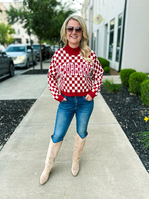 Razorbacks Checkered Sweater