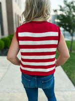 Red Button Down Sweater Vest