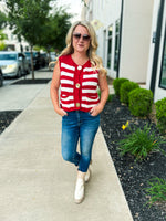 Red Button Down Sweater Vest