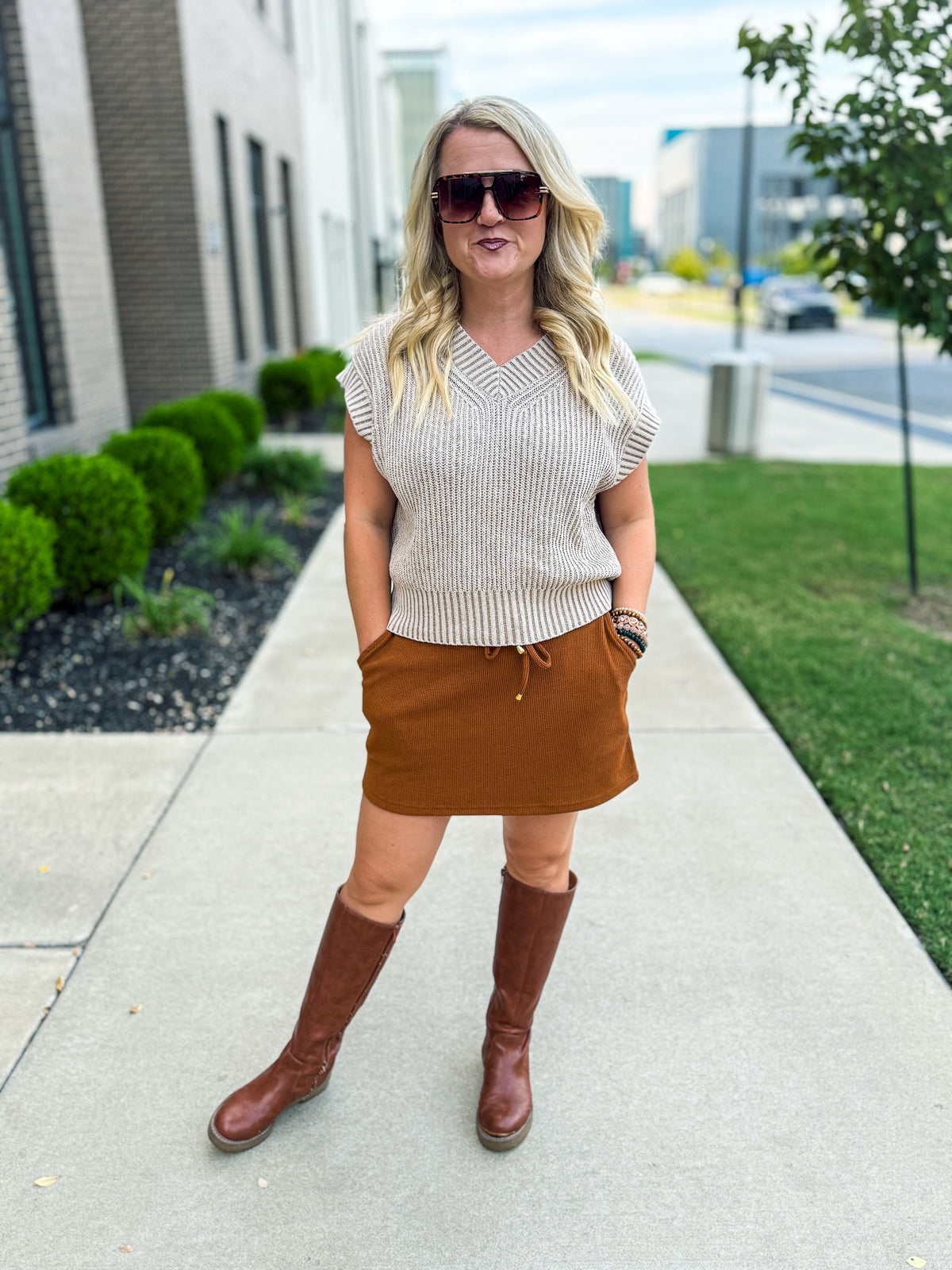 Camel Knit Skort