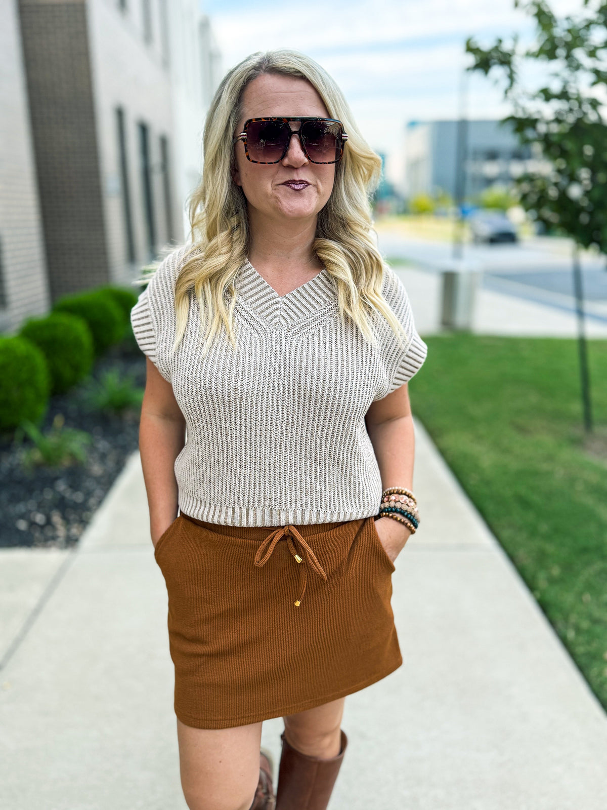 Camel Knit Skort