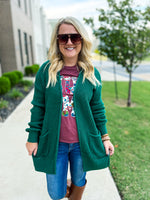 Green Waffle Knit Cardigan-Zenana