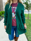 Green Waffle Knit Cardigan-Zenana
