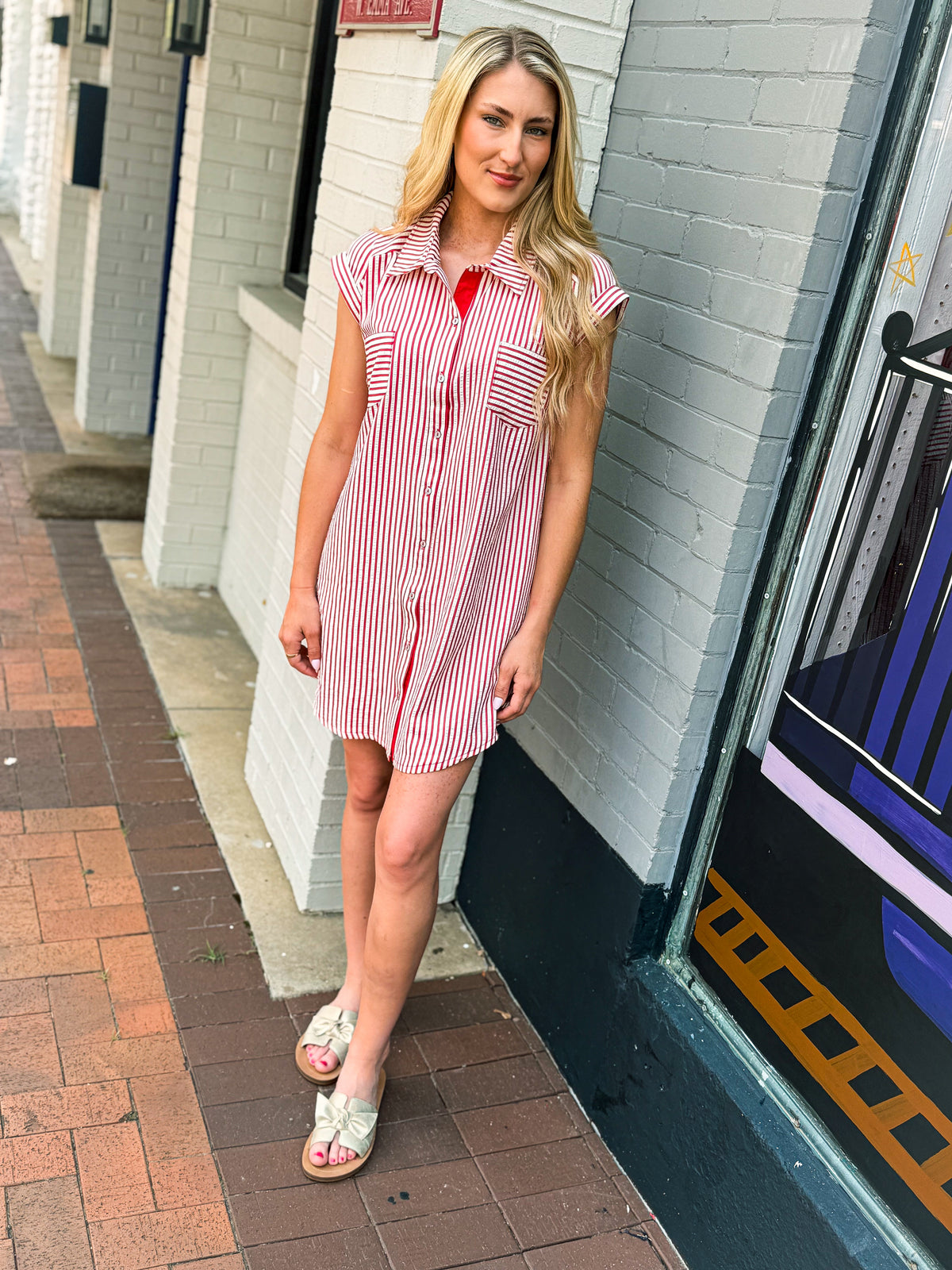 She & Sky Striped Pocket Dress