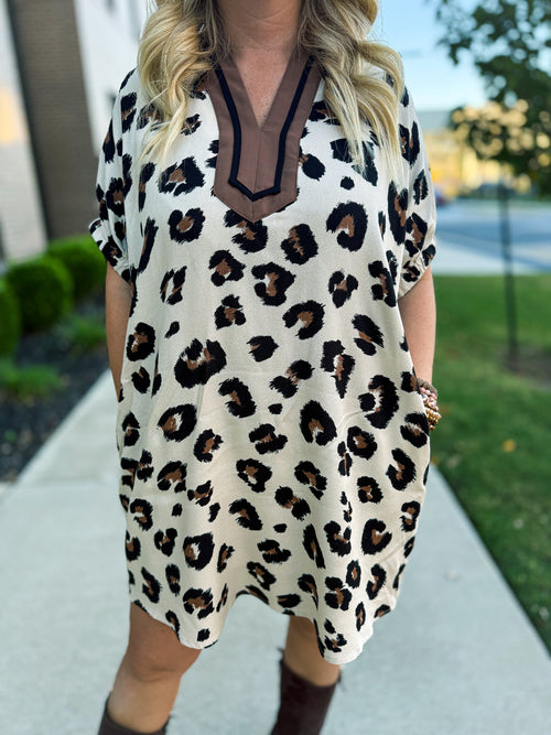 Animal Print Entro Pocket Dress