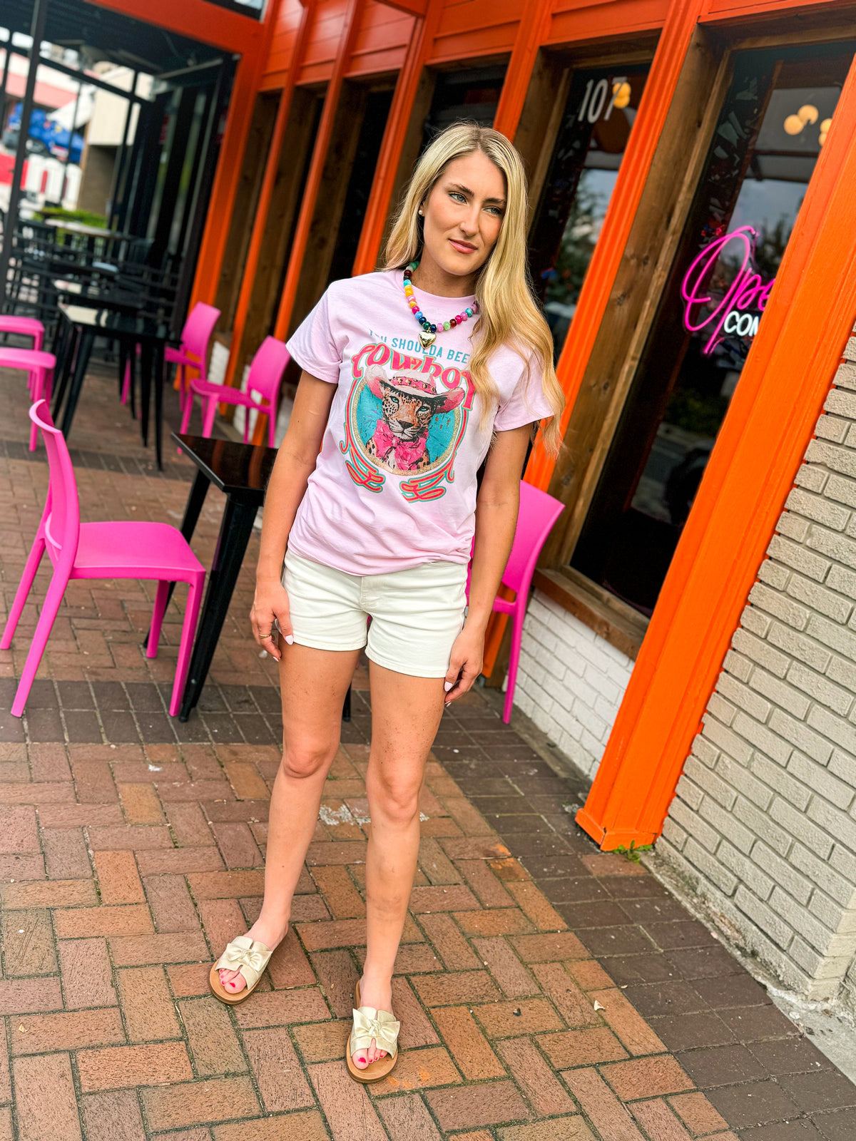 Pink Cowboy Cheetah Tee