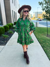 Green Floral Dress-Entro