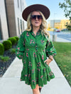 Green Floral Dress-Entro