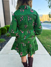Green Floral Dress-Entro