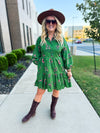 Green Floral Dress-Entro