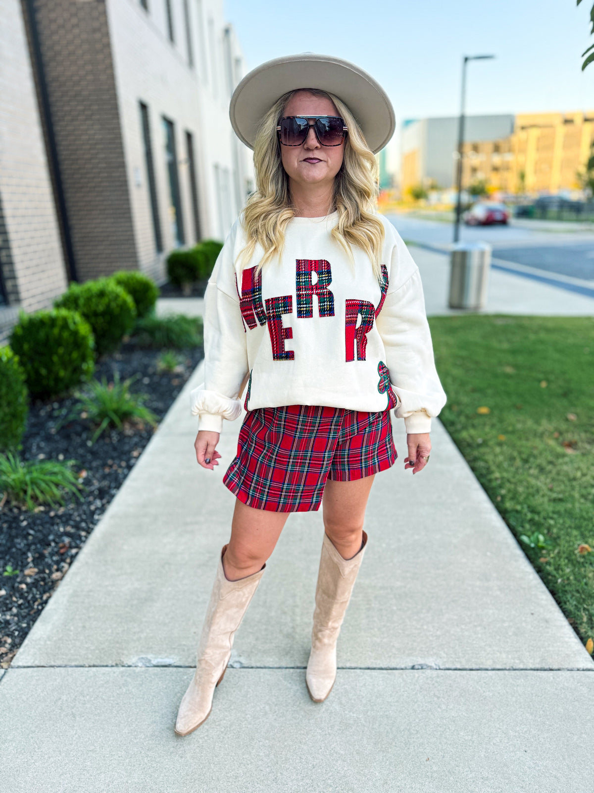 Merry Christmas Sweatshirt with Side Bows