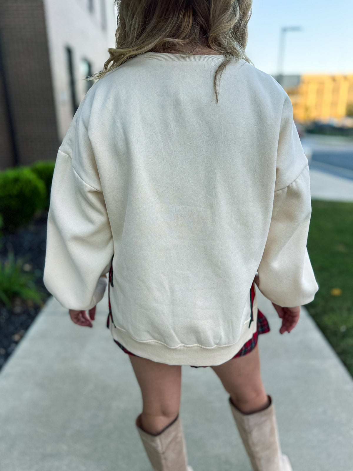Merry Christmas Sweatshirt with Side Bows