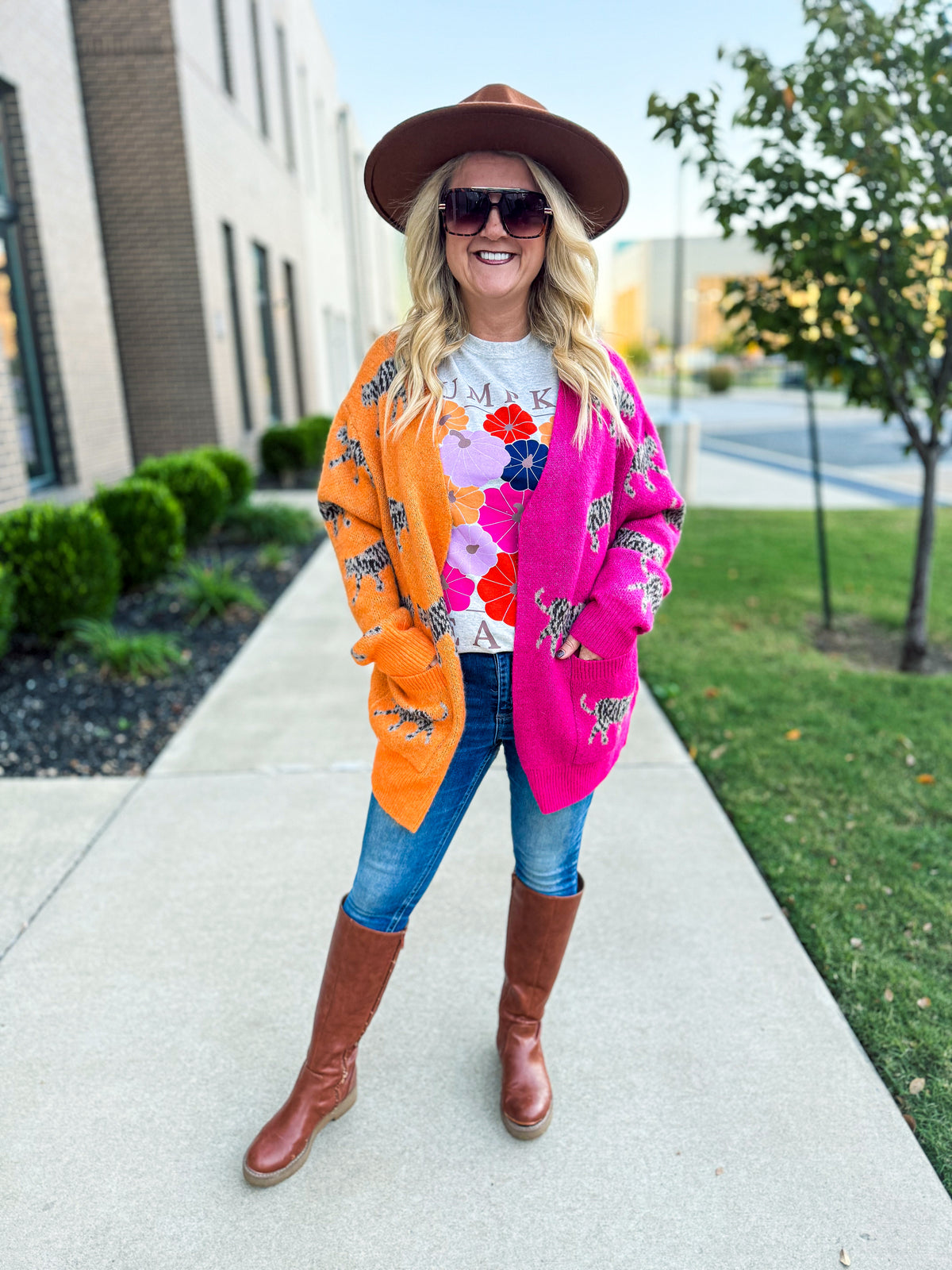 Colorblock Cheetah Cardigan