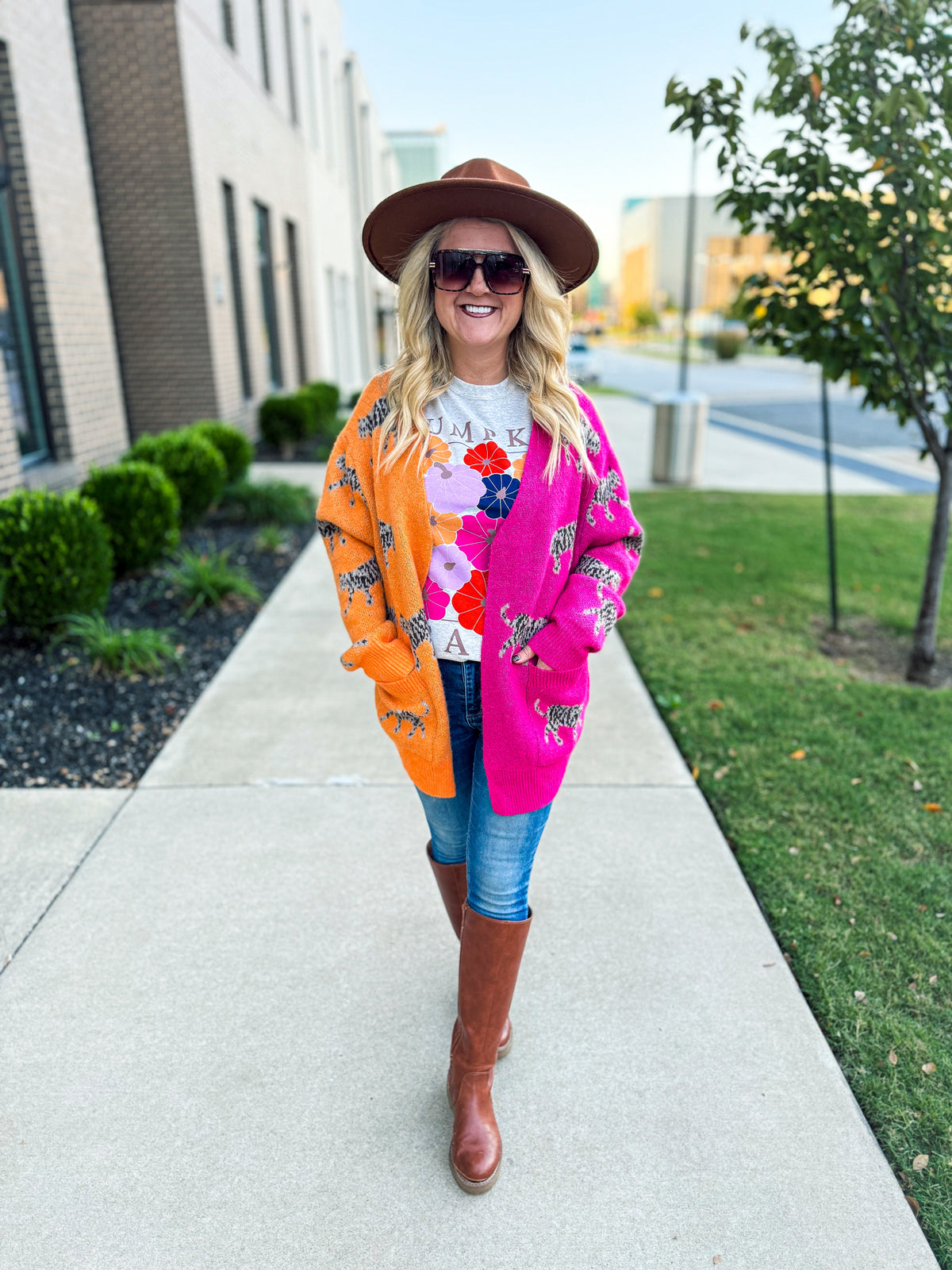 Colorblock Cheetah Cardigan