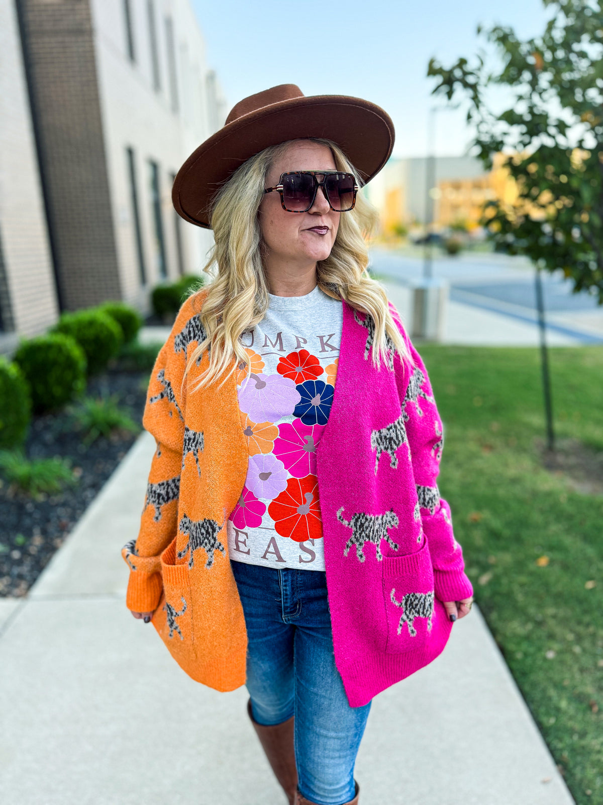 Colorblock Cheetah Cardigan