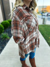 Plaid Frayed Shacket-Bibi