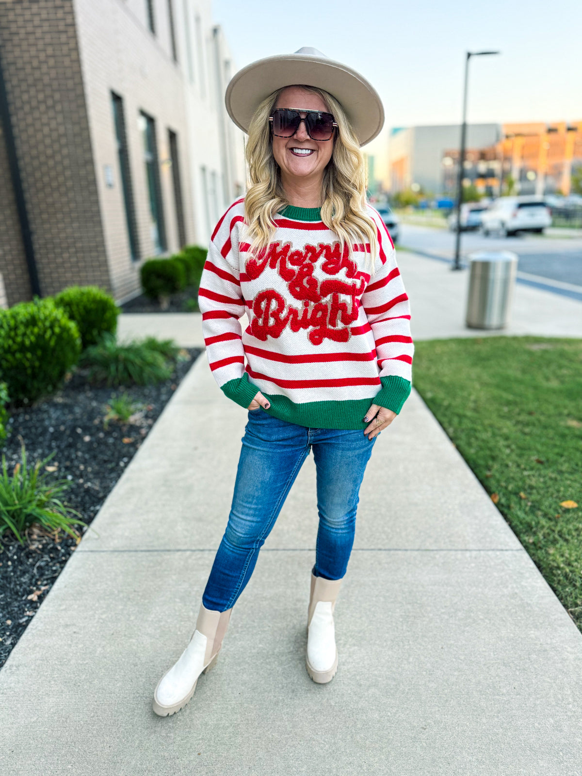 Merry Christmas Striped Sweater