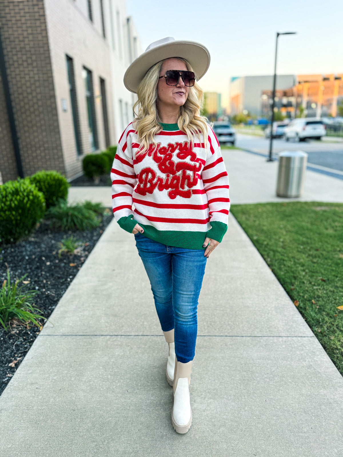Merry Christmas Striped Sweater