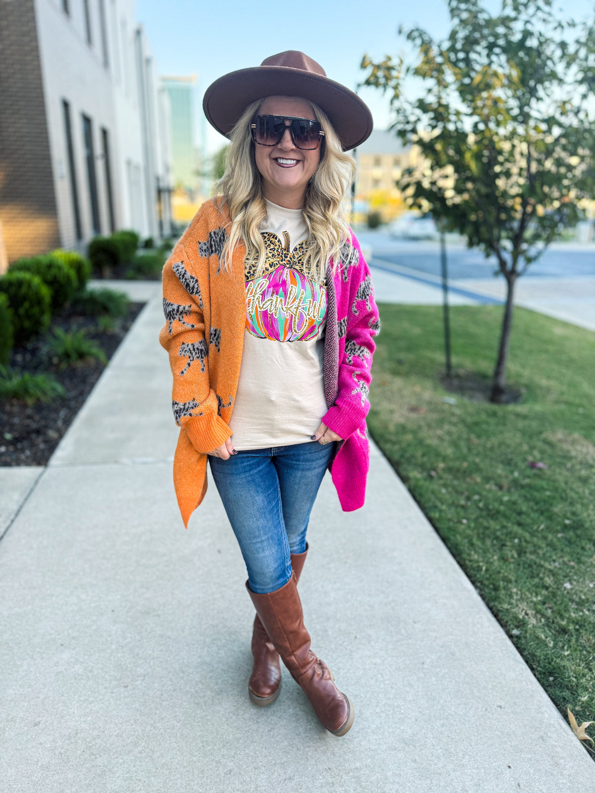Thankful Leopard Pumpkin Tee