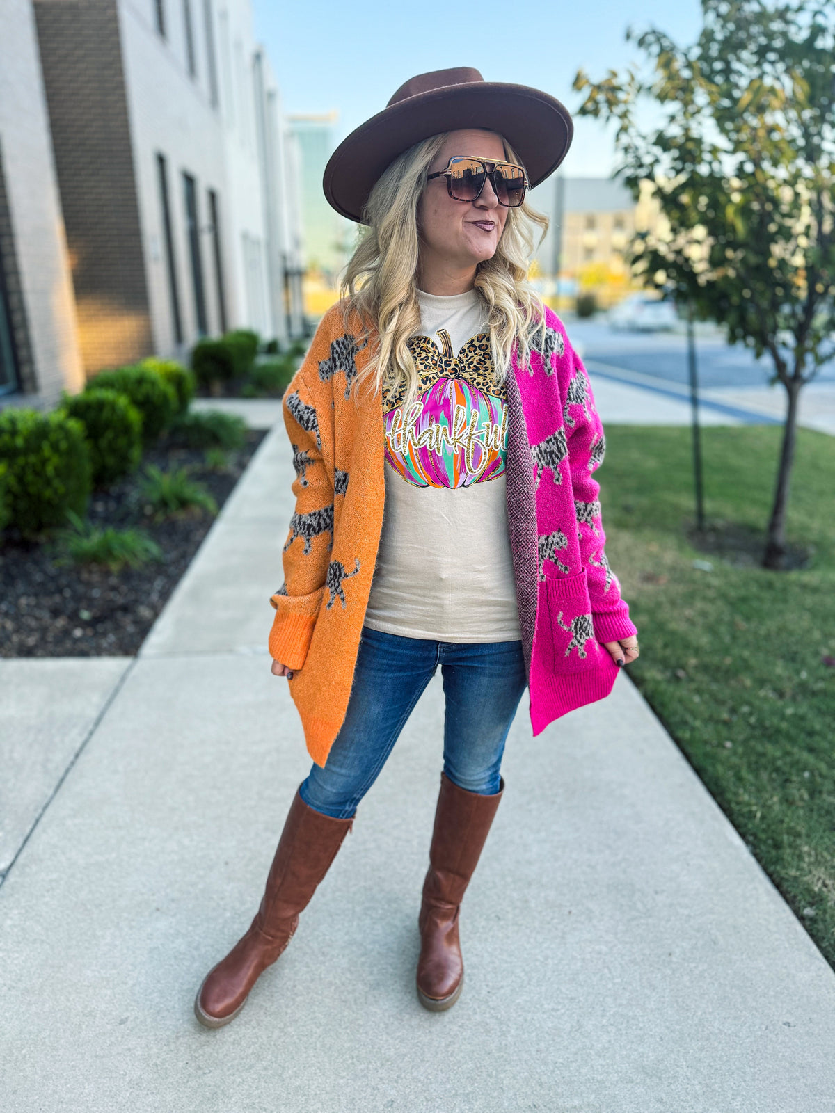 Thankful Leopard Pumpkin Tee