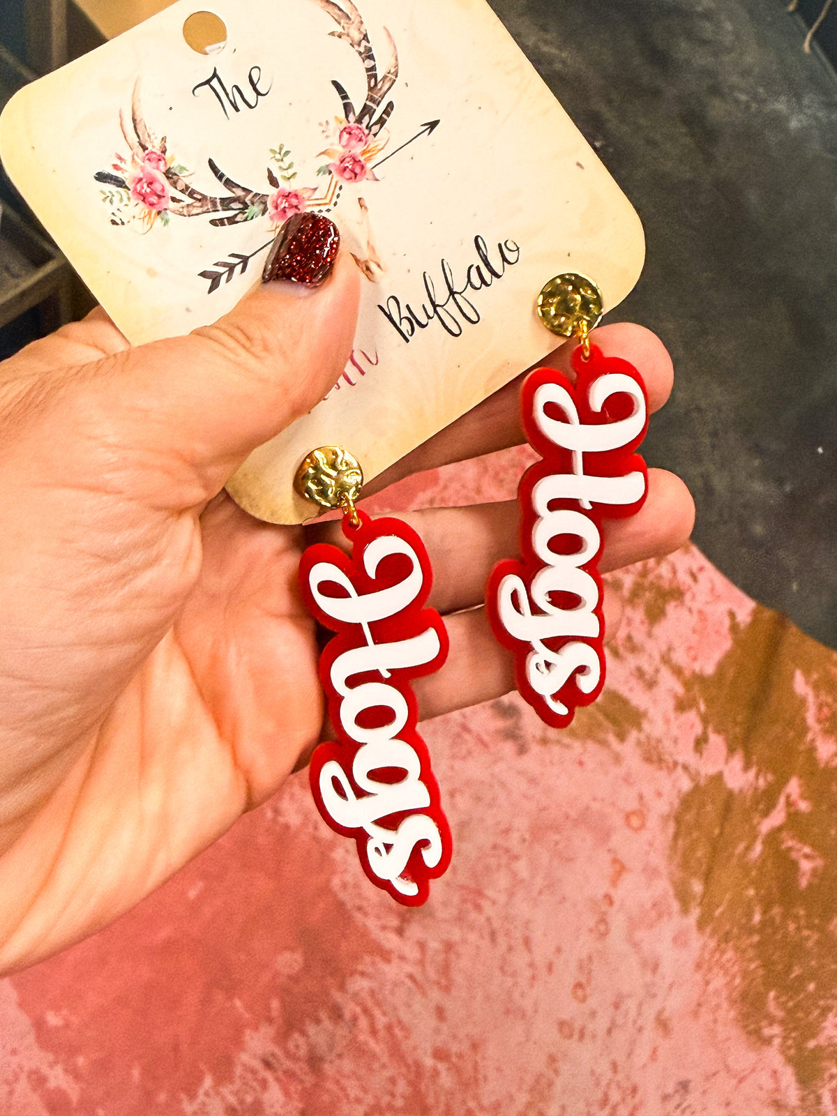HOGS Earrings-Red