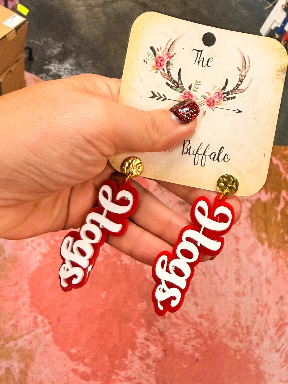 HOGS Earrings-Red
