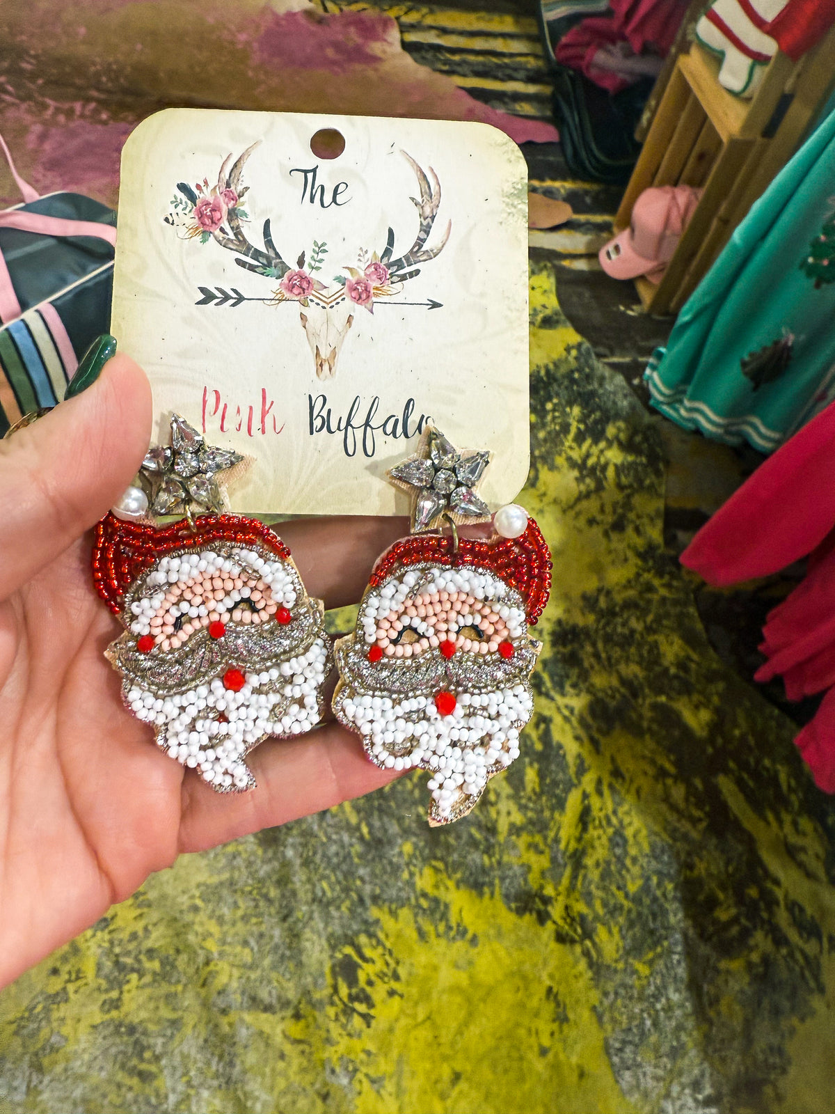 Santa Beaded Earrings