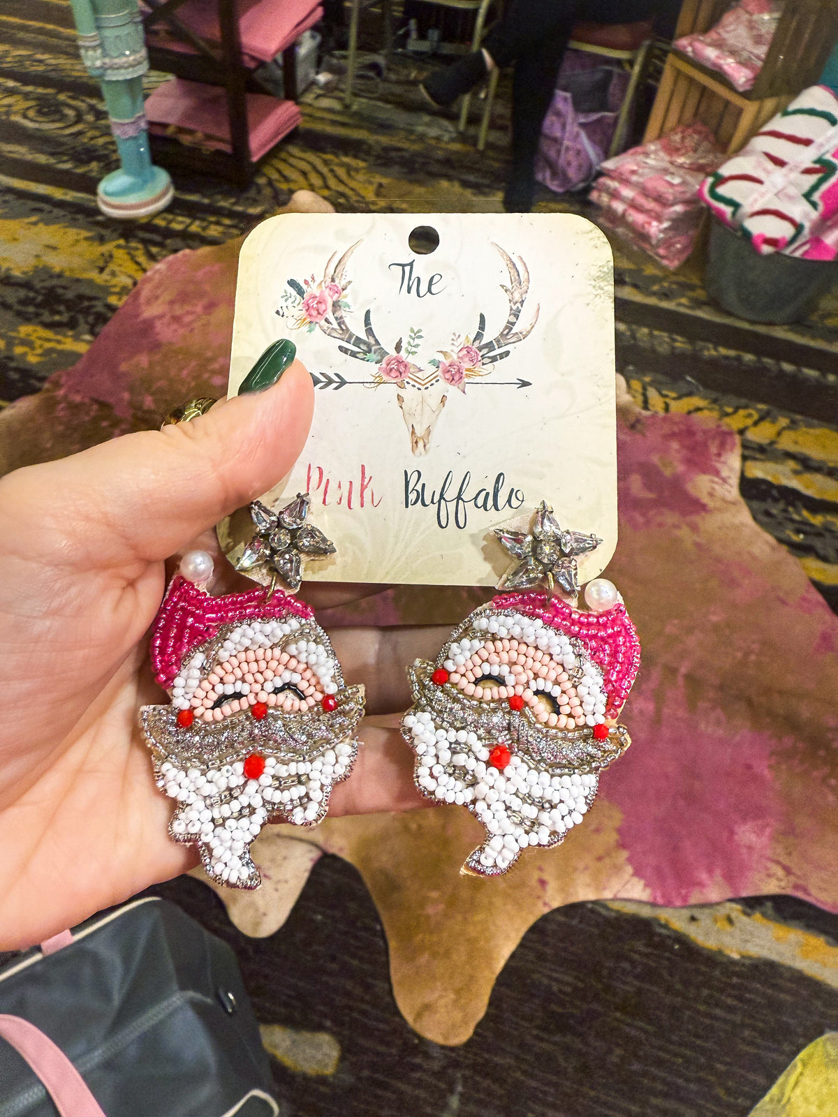 Santa Beaded Earrings