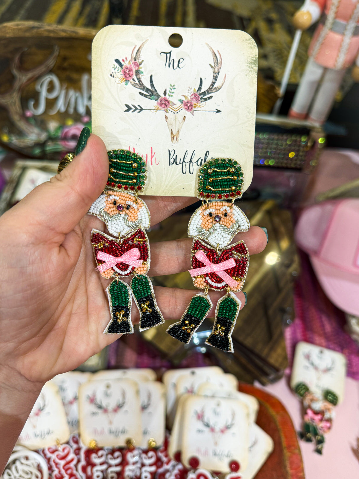 Green Nutcracker Earrings