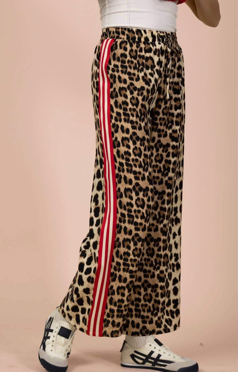 Leopard Pants with Red Striped