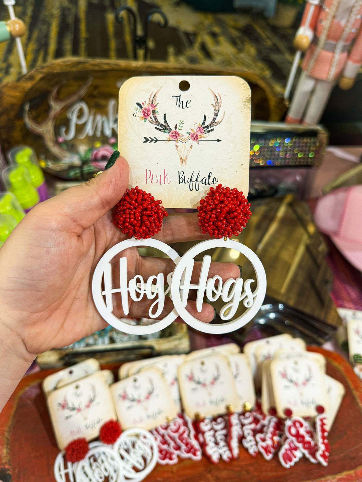 White HOGS Earrings