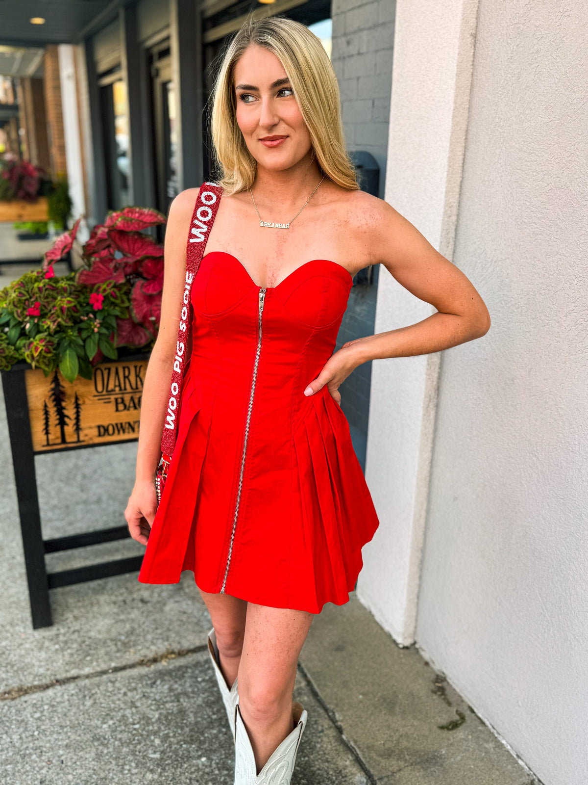 Red Bustier Dress-Day & Moon