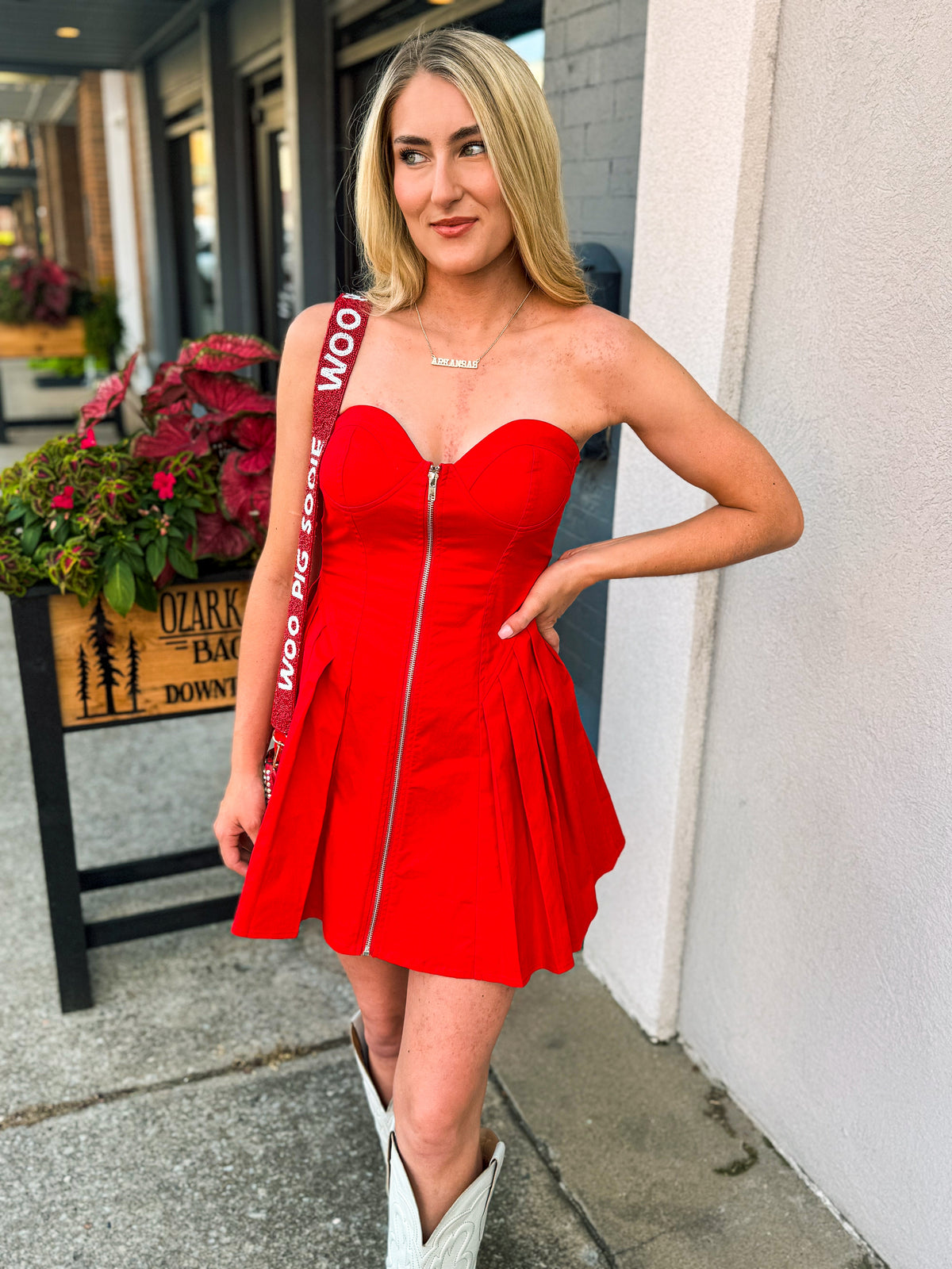 Red Bustier Dress-Day & Moon