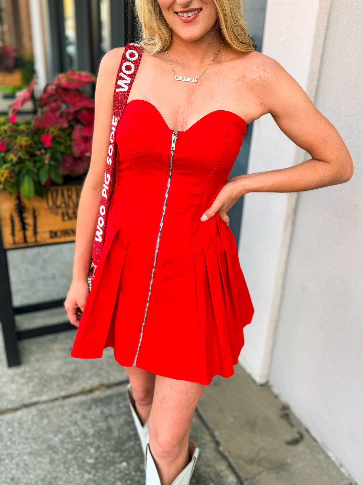 Red Bustier Dress-Day & Moon