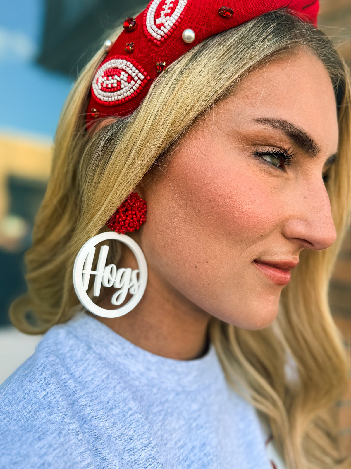 White HOGS Earrings