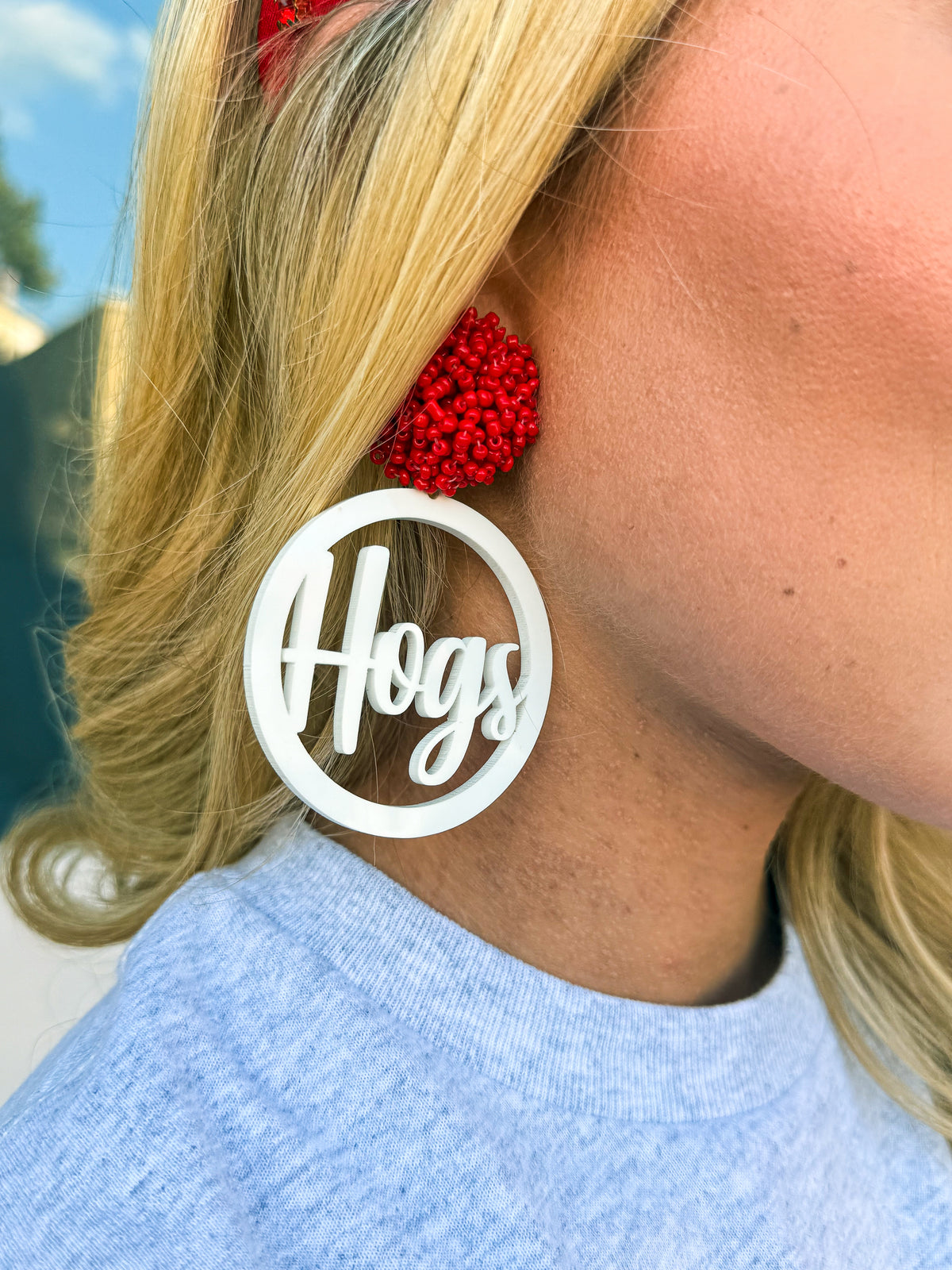 White HOGS Earrings