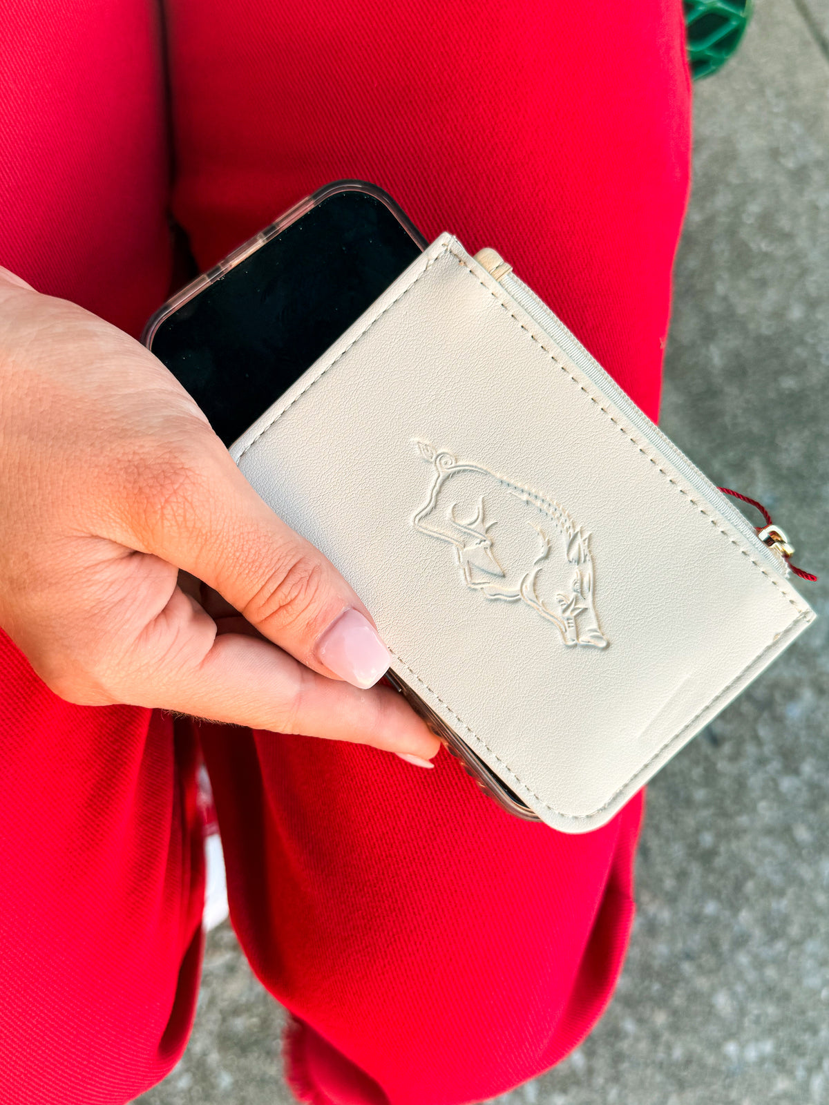 Razorback Credit Card Holder-Creme