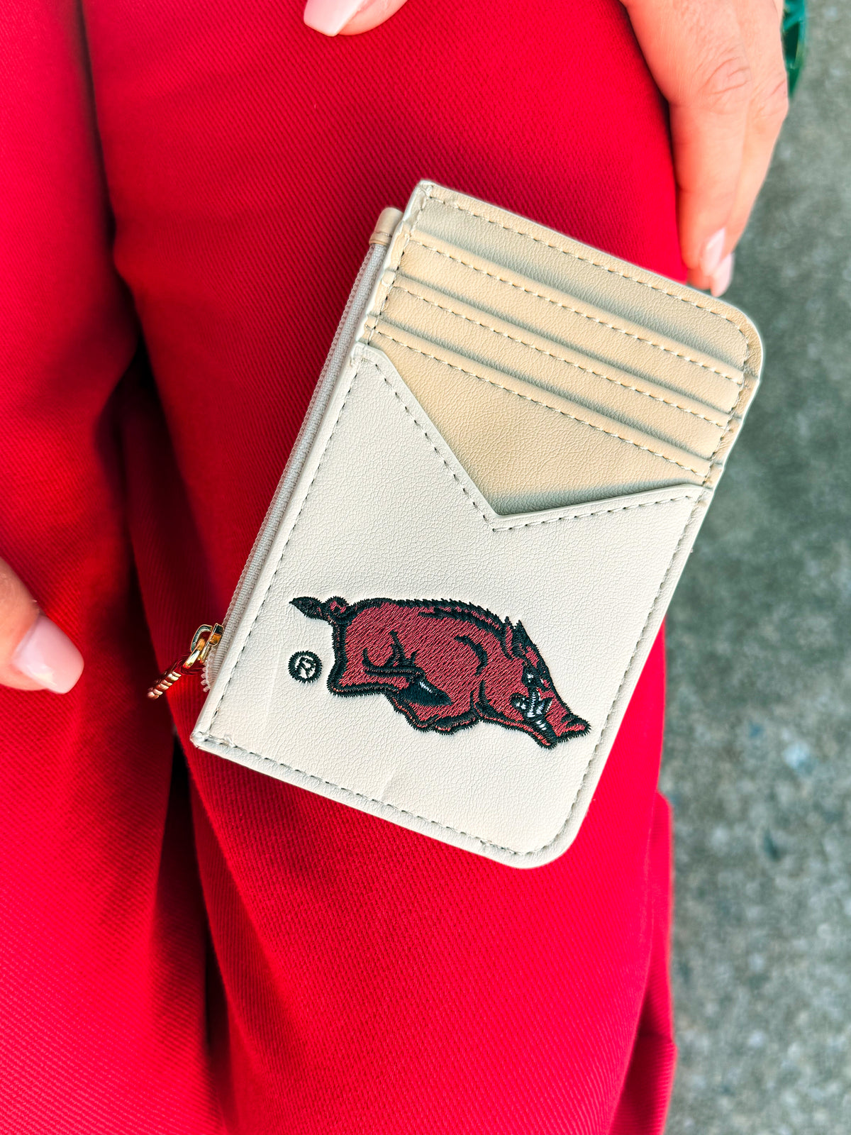 Razorback Credit Card Holder-Creme