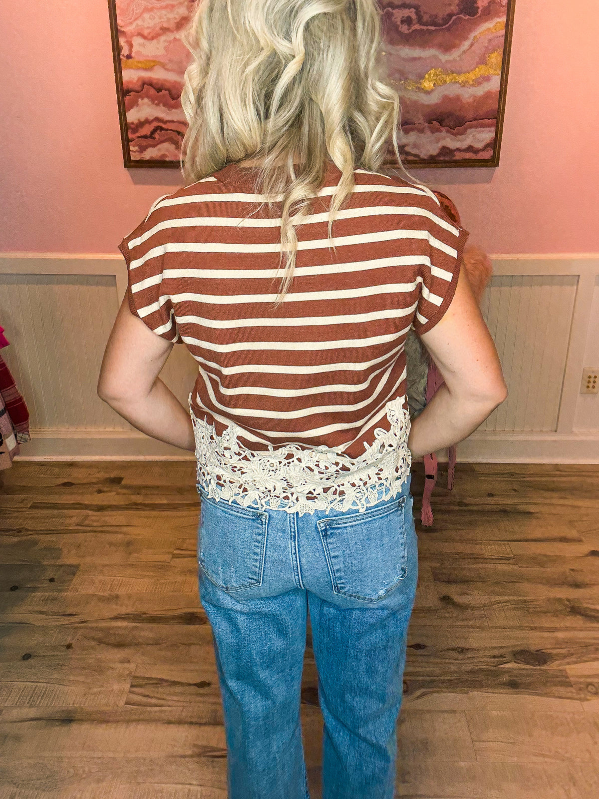 Brown Striped Entro Sweater