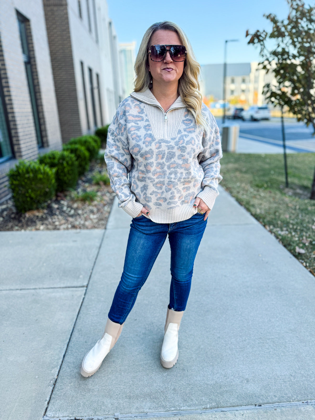 Umgee Leopard Pullover