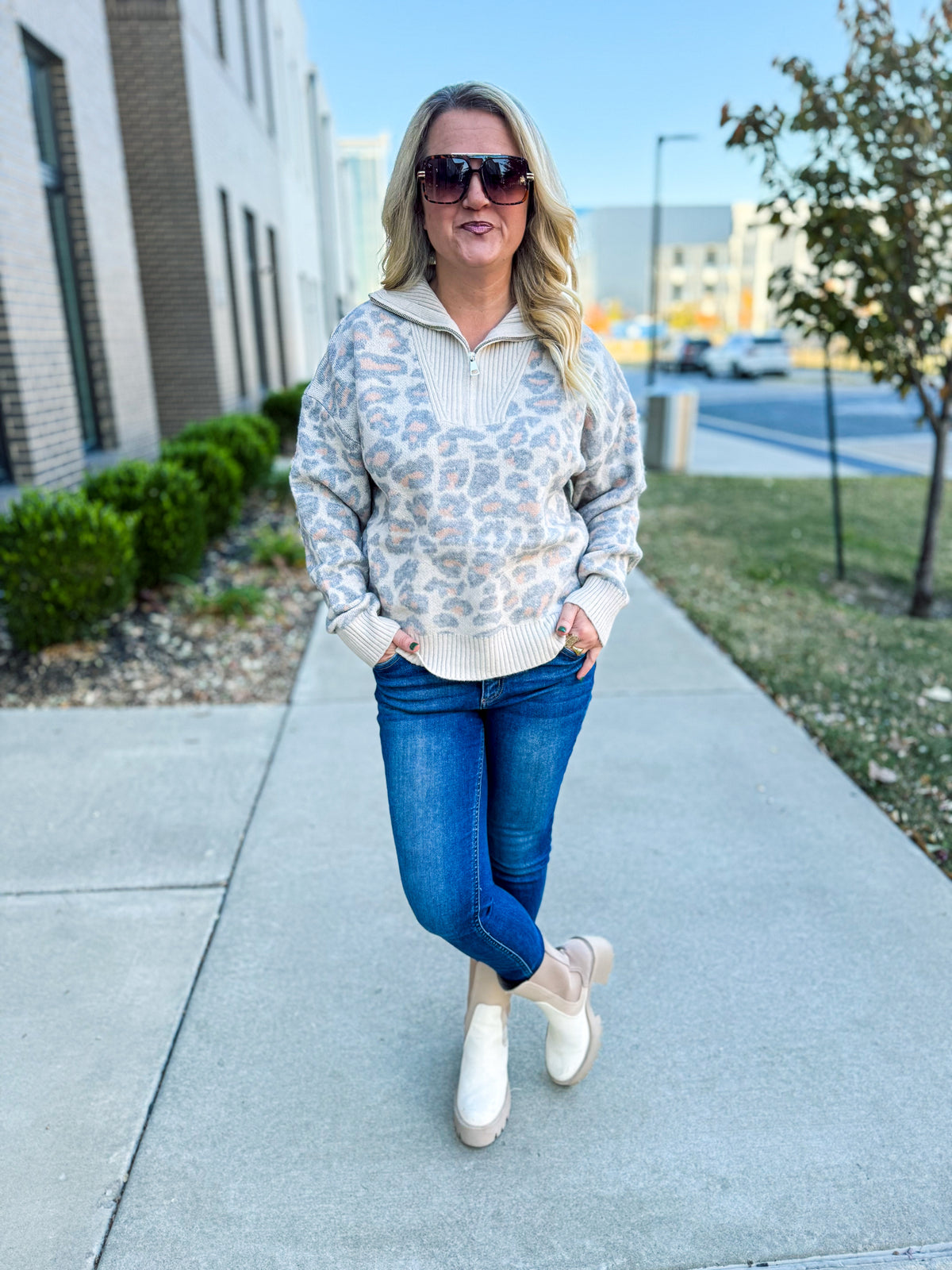 Umgee Leopard Pullover