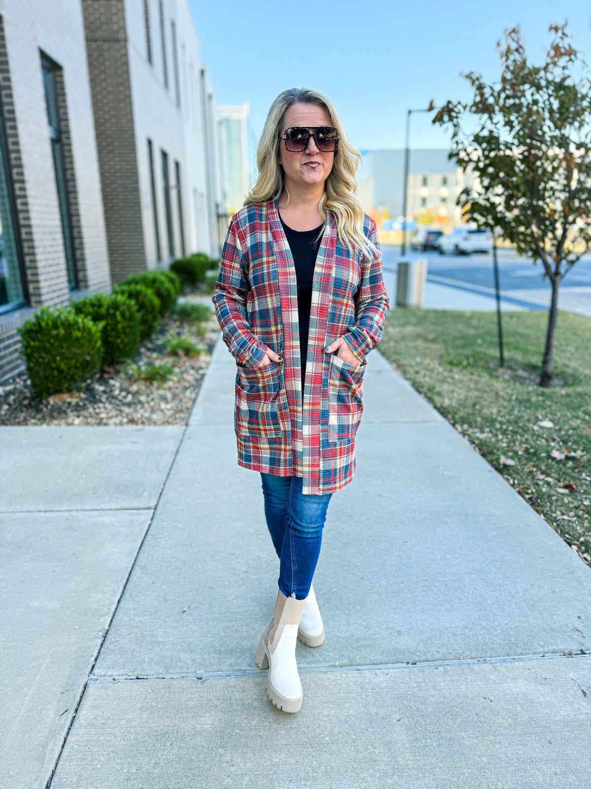Blakely Plaid Cardigan