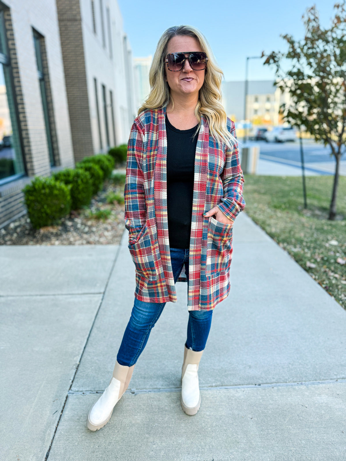 Blakely Plaid Cardigan