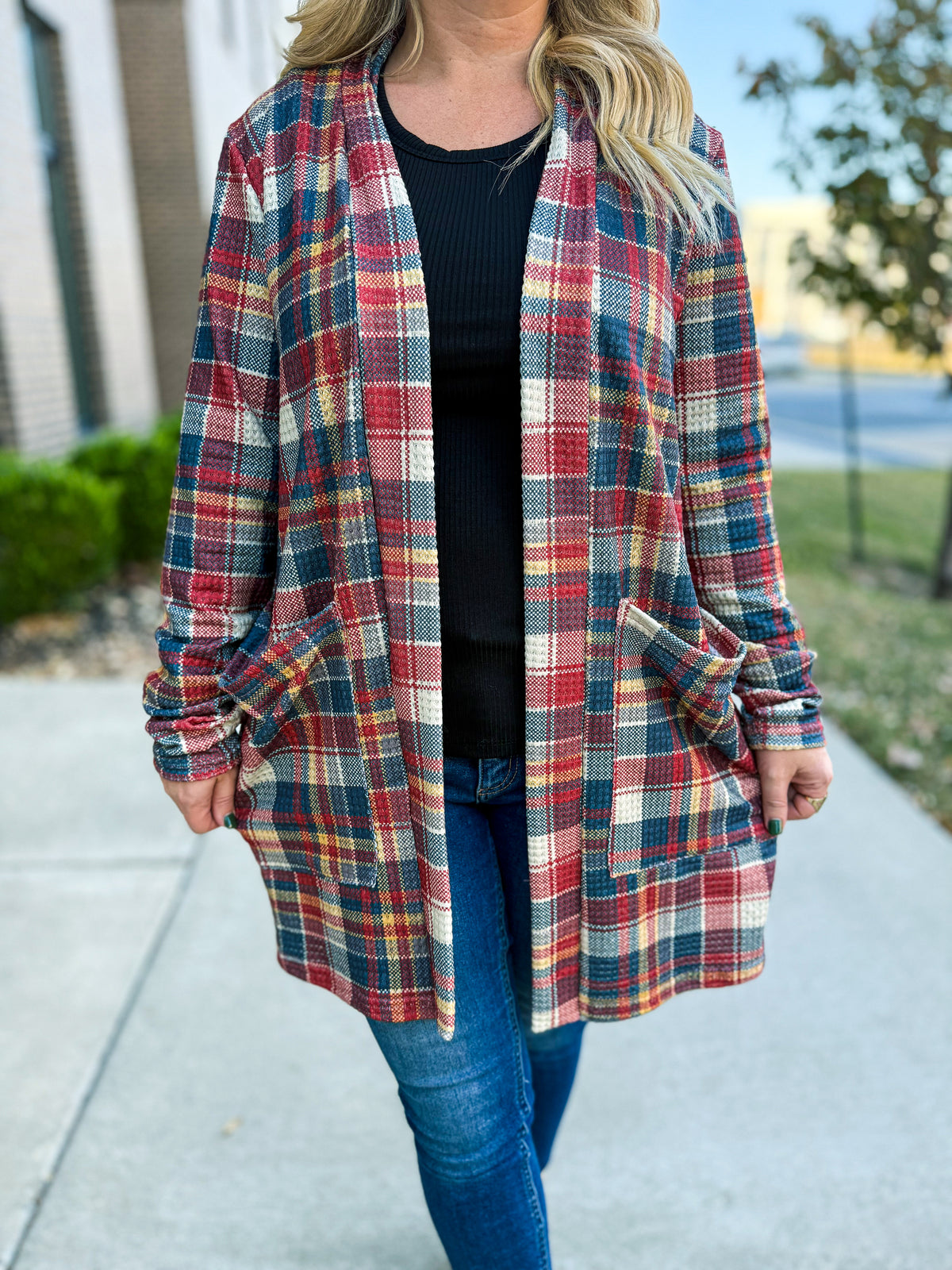 Blakely Plaid Cardigan